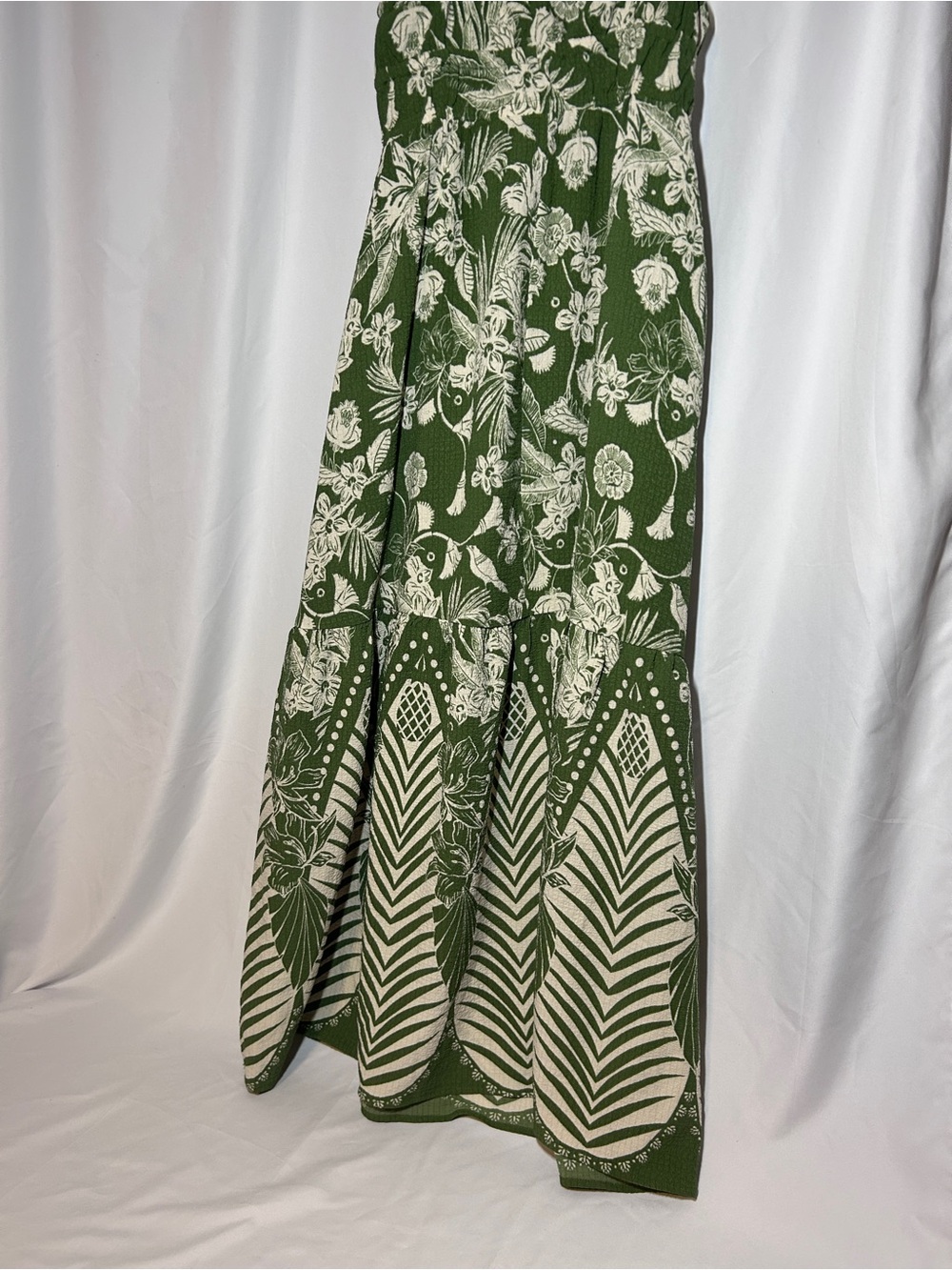 Sofia Vergara Green Tropical Floral Tie Front Maxi Dress Small NWT - Picture 10 of 10